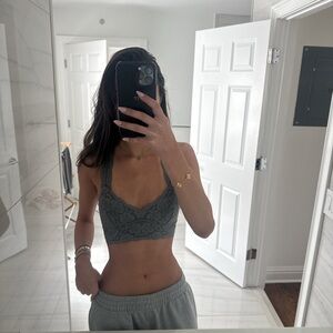 Free People Lace Bralette in Gray